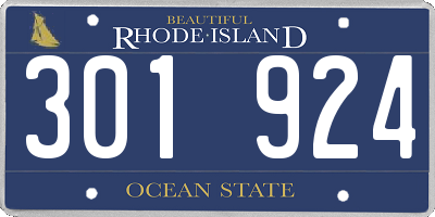 RI license plate 301924