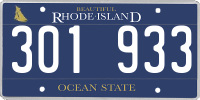 RI license plate 301933