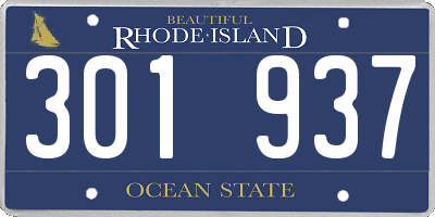 RI license plate 301937