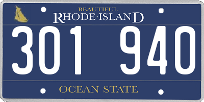 RI license plate 301940