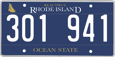 RI license plate 301941