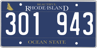 RI license plate 301943
