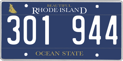 RI license plate 301944
