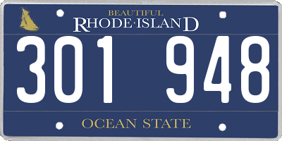 RI license plate 301948