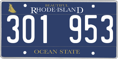 RI license plate 301953