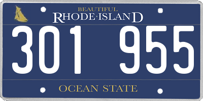 RI license plate 301955