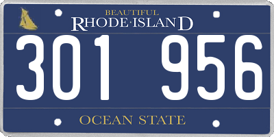 RI license plate 301956