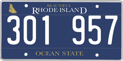RI license plate 301957
