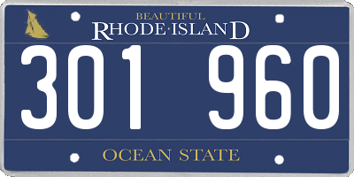 RI license plate 301960
