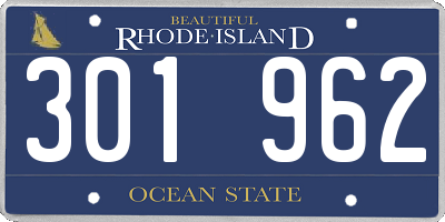 RI license plate 301962