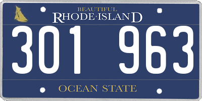 RI license plate 301963