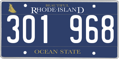 RI license plate 301968