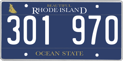 RI license plate 301970