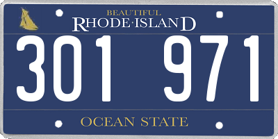 RI license plate 301971