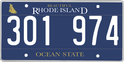 RI license plate 301974