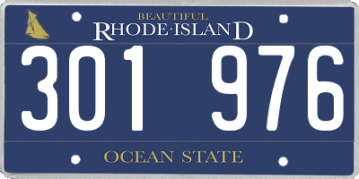 RI license plate 301976