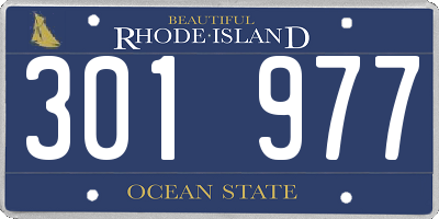 RI license plate 301977