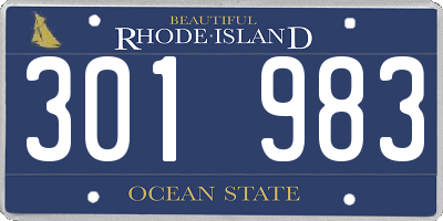 RI license plate 301983