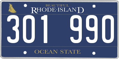 RI license plate 301990