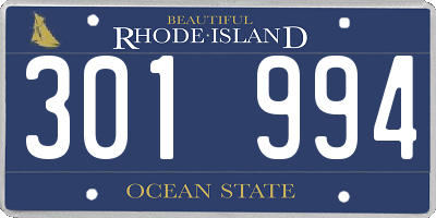 RI license plate 301994