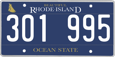 RI license plate 301995