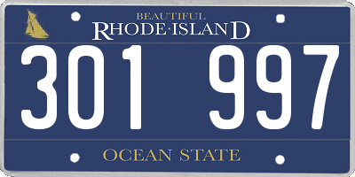 RI license plate 301997