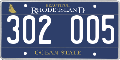 RI license plate 302005