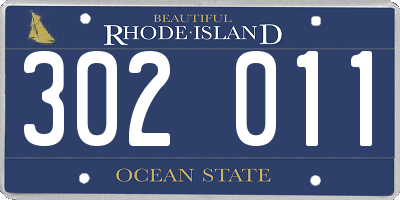 RI license plate 302011