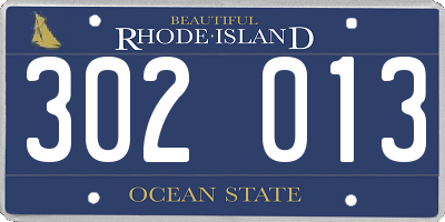 RI license plate 302013