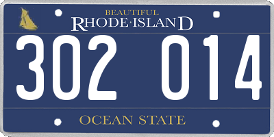 RI license plate 302014