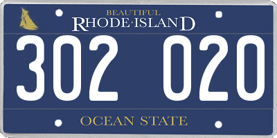 RI license plate 302020