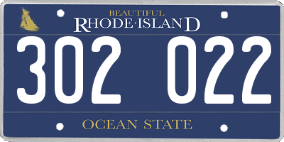 RI license plate 302022