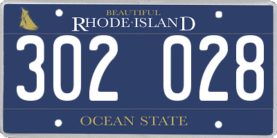 RI license plate 302028