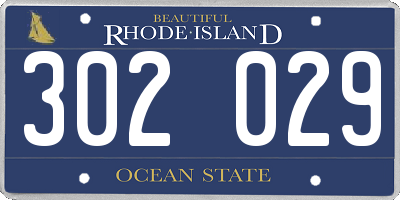RI license plate 302029