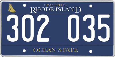RI license plate 302035