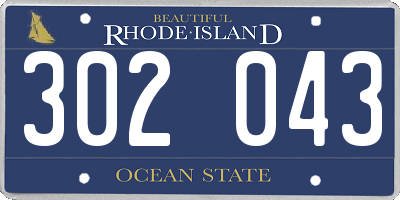 RI license plate 302043