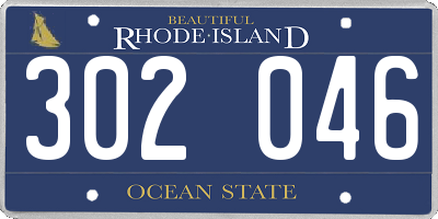 RI license plate 302046
