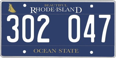 RI license plate 302047