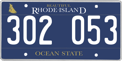 RI license plate 302053