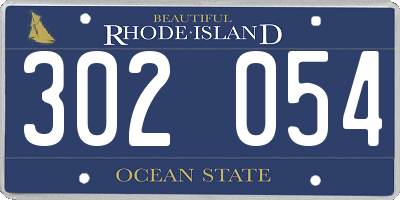 RI license plate 302054