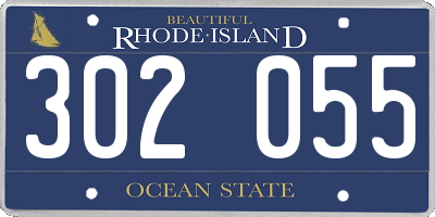 RI license plate 302055
