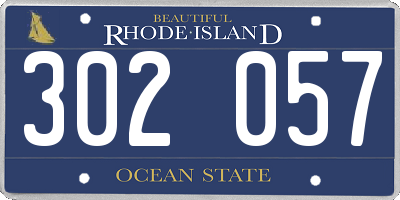 RI license plate 302057