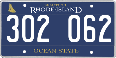 RI license plate 302062