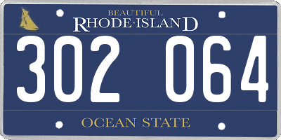 RI license plate 302064