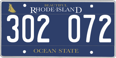 RI license plate 302072