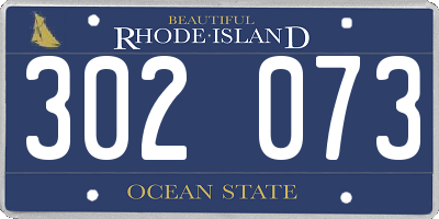 RI license plate 302073
