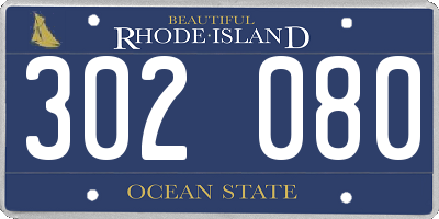 RI license plate 302080