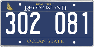 RI license plate 302081