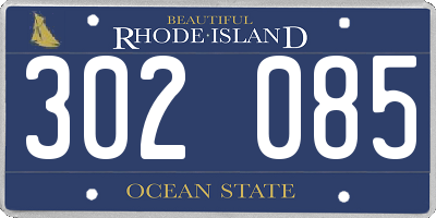 RI license plate 302085