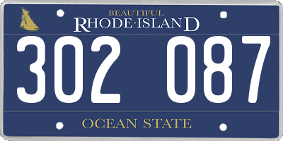 RI license plate 302087